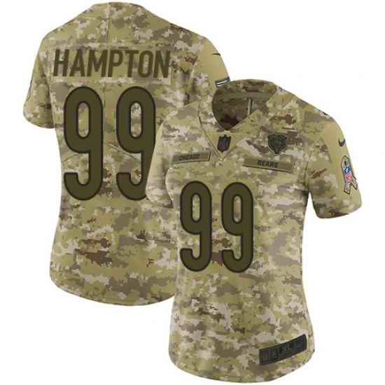 Nike Bears #99 Dan Hampton Camo Women Stitched NFL Limited 2018 Salute to Service Jersey